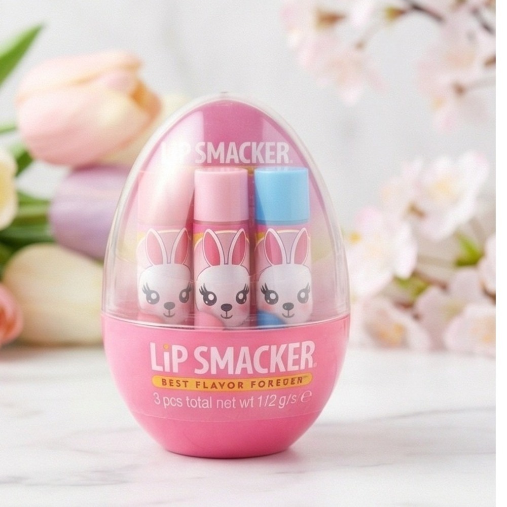Lip Smacker Easter Bunny Lip Balm‎ Trio Egg Packaging 3pc Set Discontinued NEW